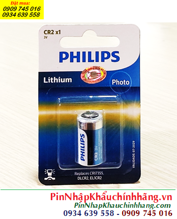 Pin CR2 _Pin CR15H270; Pin 3v lithium Philips DLCR2 chính hãng (Loại vỉ 1viên)